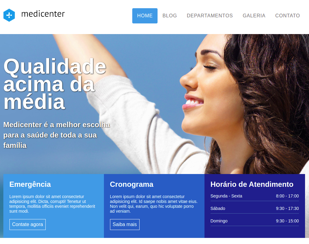 Medicenter - Site semântico e responsivo | CSS Flexbox